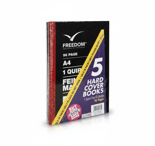 Sturdy A4 Hardcover Notebooks 96 Pages - 5 Piece Set - 2 Pack