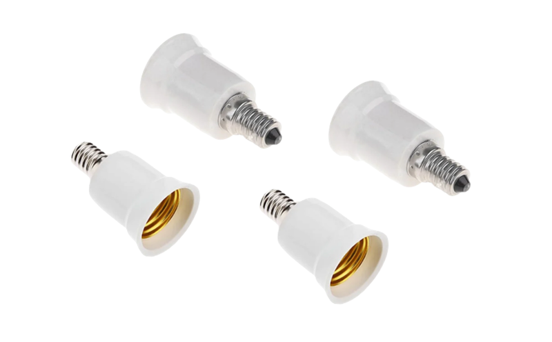 Adaptor Pack - 4 x E14 Male to E27 Female Socket Bulb Lamp Converters
