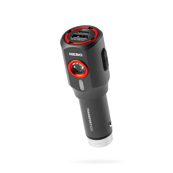 Nebo Transport 2-In-1 Car Charger Torch - 400 Lumens