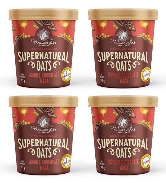 Wazoogles Supernatural Oats Pot - Double Chocolate Maca x4