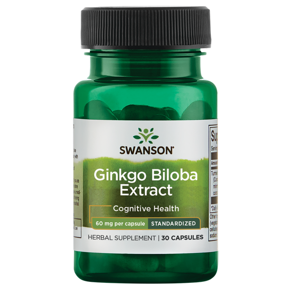 Swanson Ginkgo Biloba Extract - Standardized 60mg 30 Caps