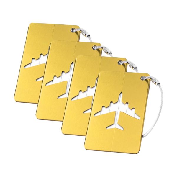 Durable Travel Identification Luggage Tags - Gold - 4-Pack