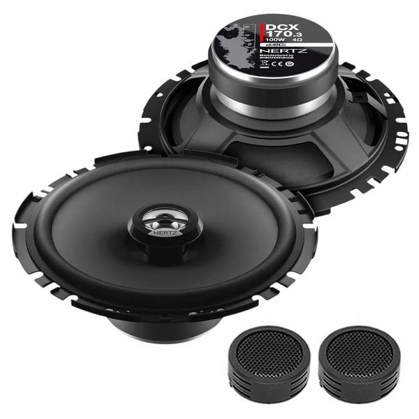 Hertz DCX 170.3 Dieci Series 6.7" 100Watts Coaxial Speakers &amp; Evo Tweeters