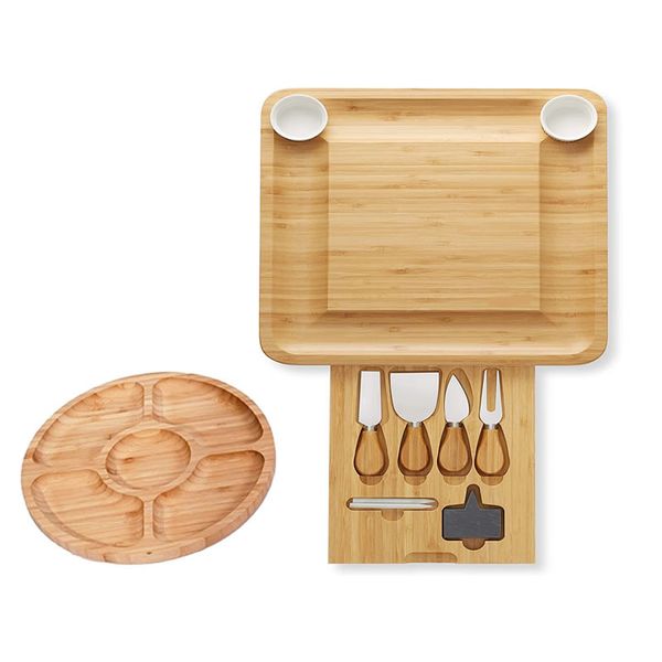 Cheese Board and Knife Set With Drawers Tray ID-54