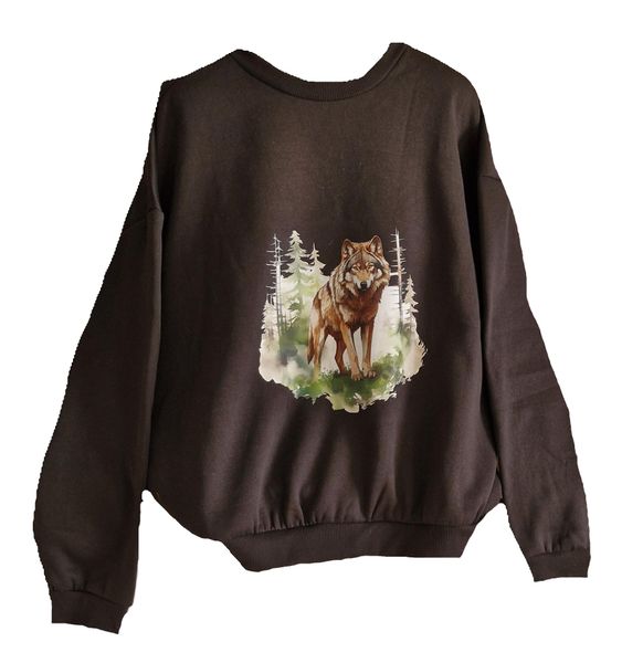 Women SIZE LARGE Black Polyester Crew Neck Sweaters with Cowboy design