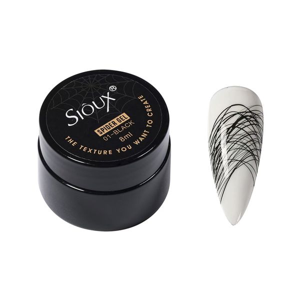 Sioux Spider Gel Black White -Professional UV/LED Elastic Nail Art Line Gel