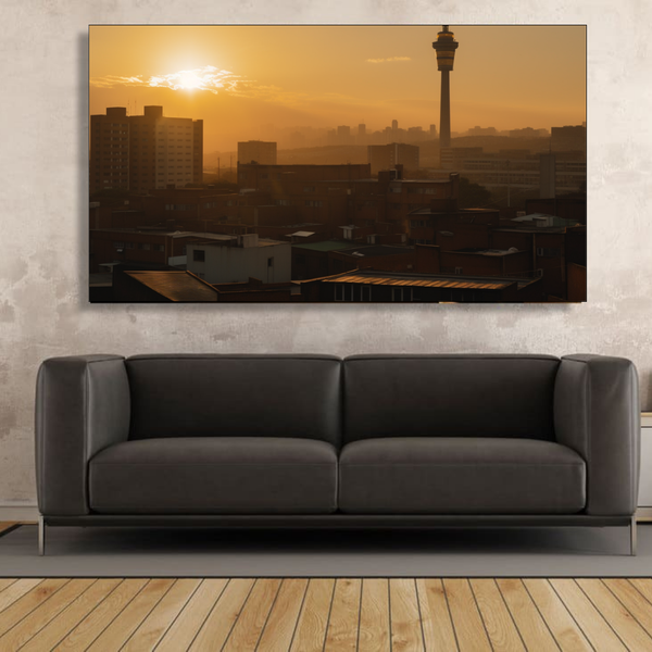 Canvas Wall Art - Gold Joburg Sunrise Abstract - IM0067