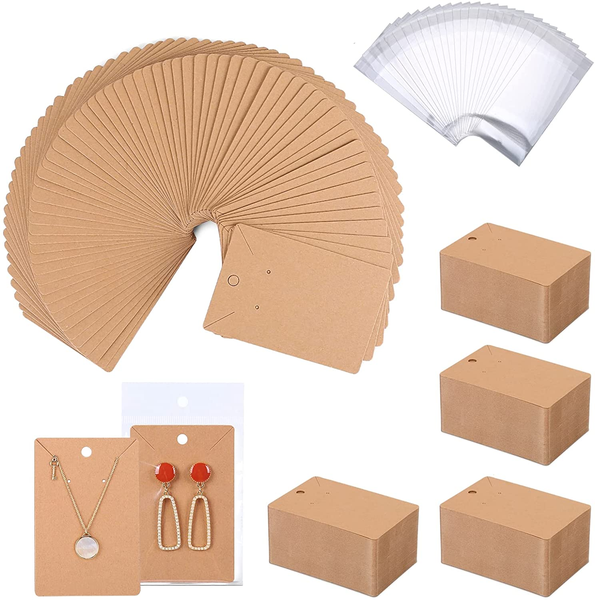 Earring Display Cards - 3.5 X 2.4 Inches Earring Cards with Packaging Bags
