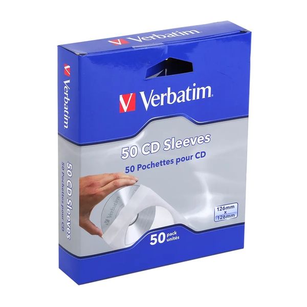 Verbatim CD DVD White paper sleeves (50 pack)