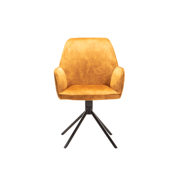 Quinn Deluxe Velvet Dining Chair - Mustard