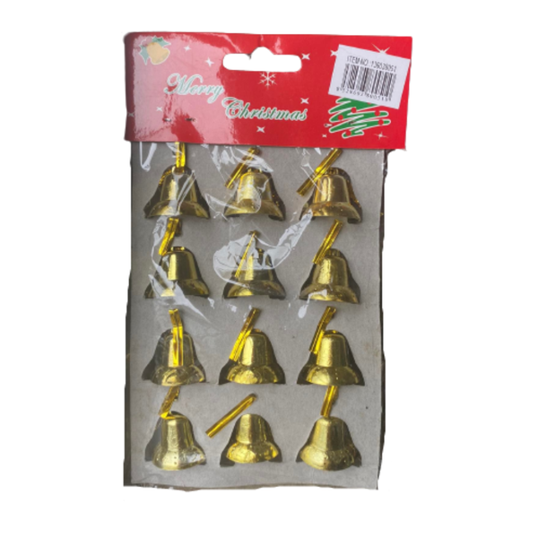 12 Piece Gold Bells - Christmas Tree Decorations