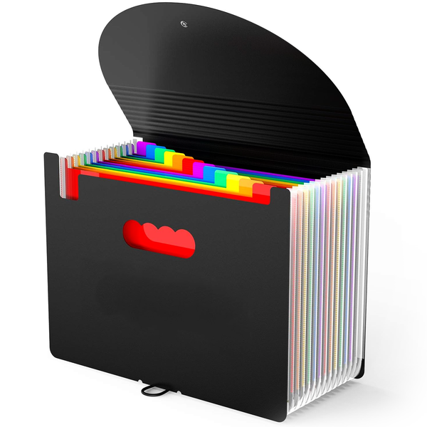 Large Capacity Pockets Classified File Folder Telescopic Standing Organiser - Colorful - 13 Pockets