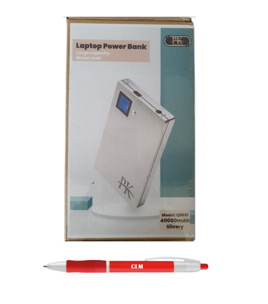 PK Laptop Power Bank metal shell - with CLM branded pen