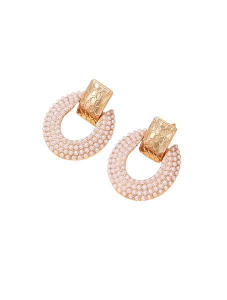 Elegant Faux Pearl Decor Earrings