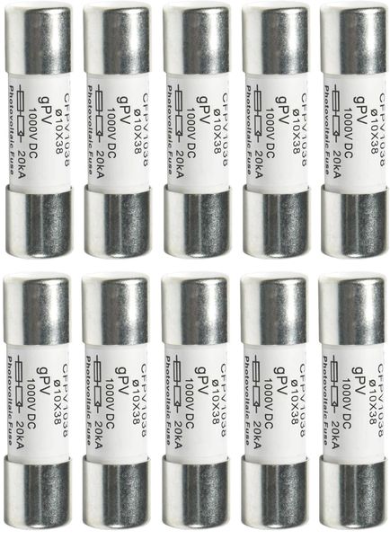 U2D Solar 20Amp Fuses size 10x38mm - 10 Pack