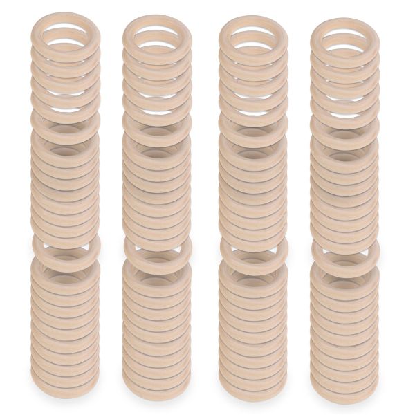 100PCS Natural Wood Rings for Crafts 55mm Lace DIY