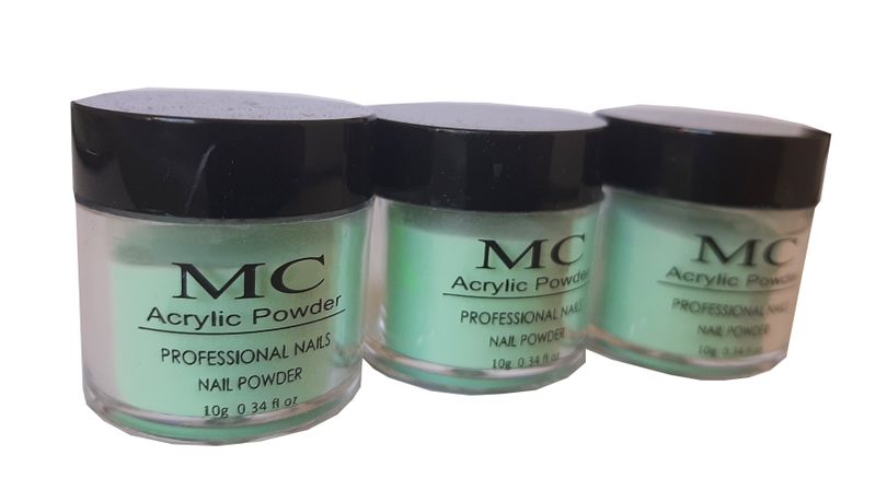 3pc Acrylic Nail Powder 10g - Green MC008