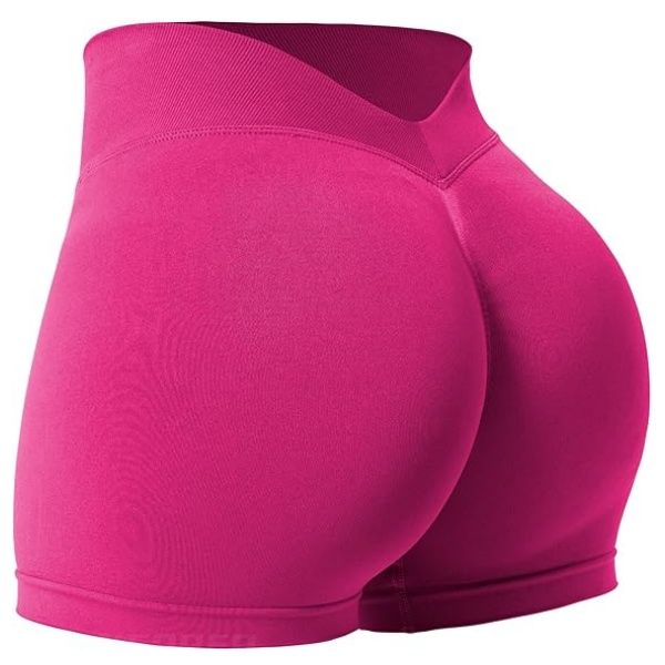 Seamless Workout Shorts Scrunch Butt Lifting High Waist V Back Gym Biker