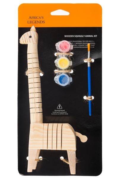 Africa's Legends - Wooden Squiggly Animal Kit For Children - Giraffe