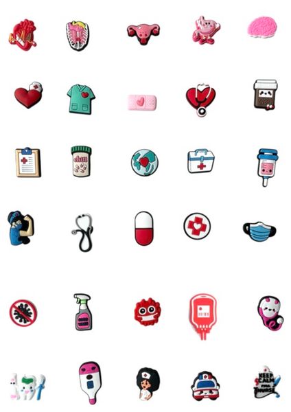 Medical Shoe Charms Set - 30 - Piece for Healthcare Professionals