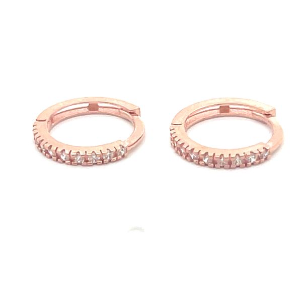 9kt Rose Gold Huggie Earrings 11,5mm x 1,5mm