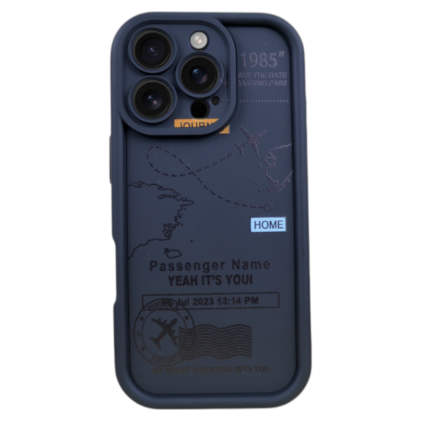 Travel Passport Design Phone Case Compatible With iPhone 16 Pro - Black