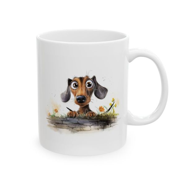 Dachshund Peaking over the wall - Mug