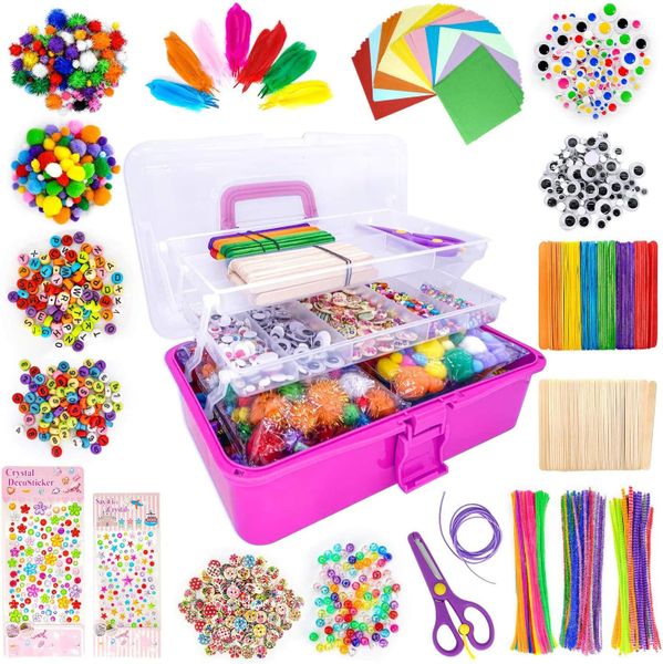 Arts and Crafts Art Kit for Kids' Early Education Set with Storage Box.
