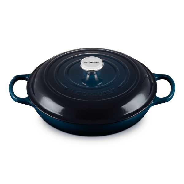 Le Creuset New Signature Shallow Casserole 30cm Chrome Knob