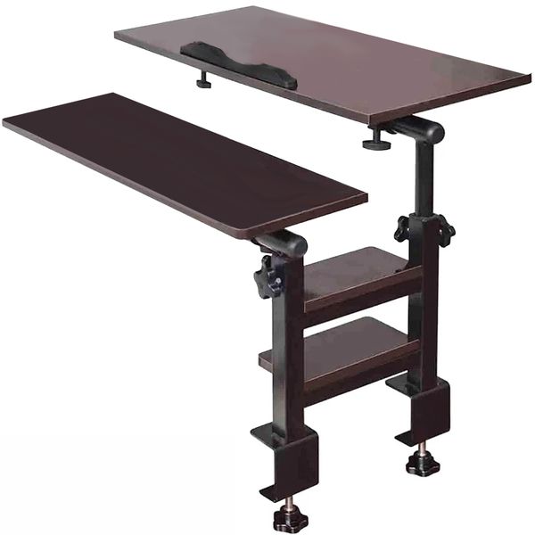 Folding Overbed Table with Adjustable Height Portable Lap Desk Tray Table