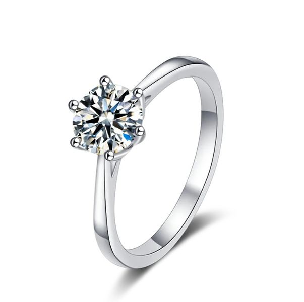 ZELTRYN Six-Prong S925 Silver Moissanite Ring-Adjustable