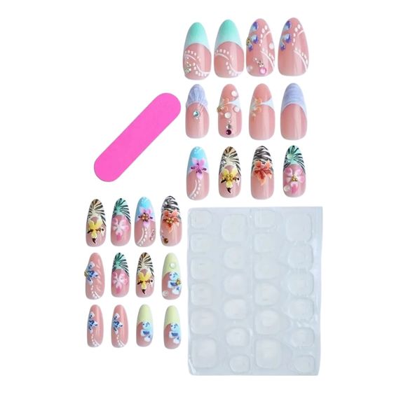 24pcs Mint Green Press On Nails