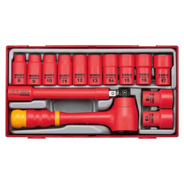 TengTools - 3/8inch Insulated Socket Set TT1 14 Pieces - TTV3814