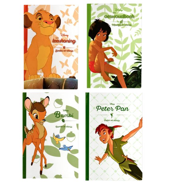 Disney Kinder Leesboek Stel van 4 - Peter Pan, Mowgli, Bambi en Simba