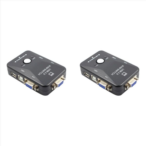 Kvm Switch 2 Port Vga Switch Usb 2 0 Kvm Mouse Switcher Keyboard