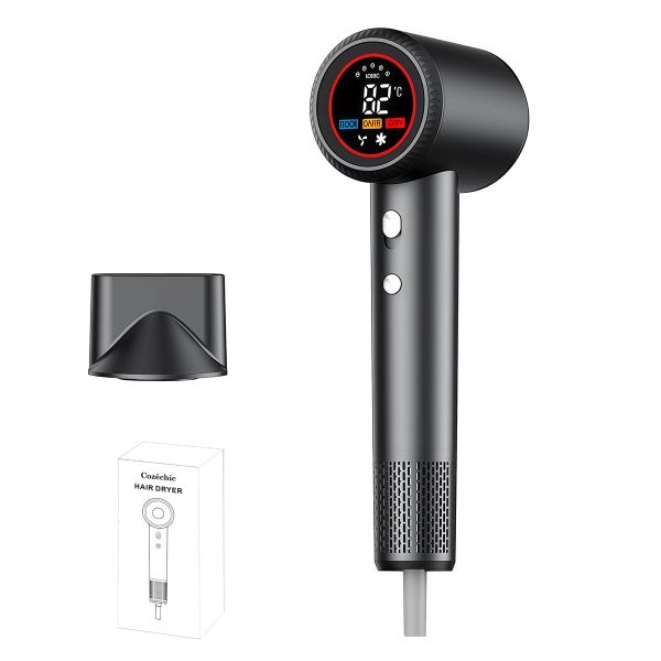Cozéchic-Hair Dryer w/ Smart Display Ionic Blow Dryer High-Speed Hairdryer