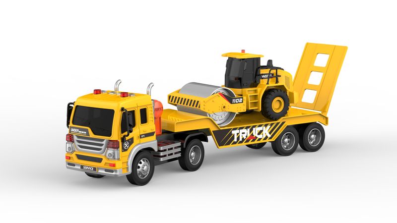 Toys of BOLDCUBE - Construction Trailer with Freewheel Road Roller
