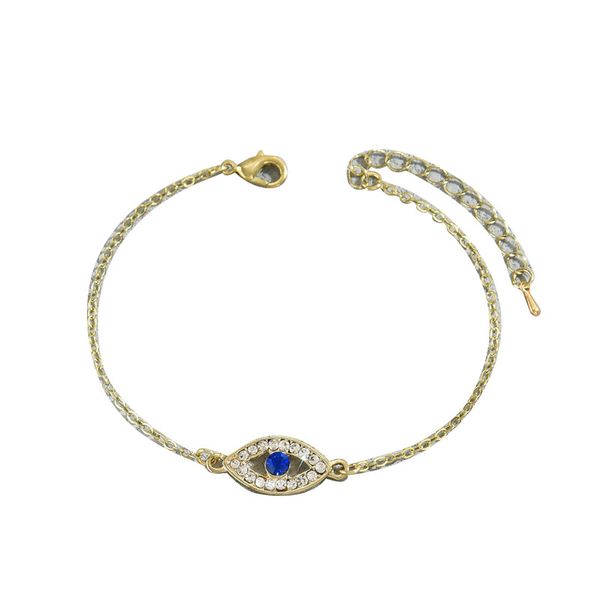 SL7060 Gold Personalized Devil's Eye Bracelet with Zirconia