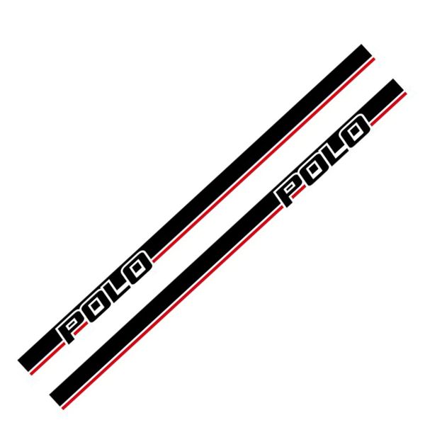 Black &amp; Red Racing Stripe Kit Set for Polo (Non-Oem Parts)
