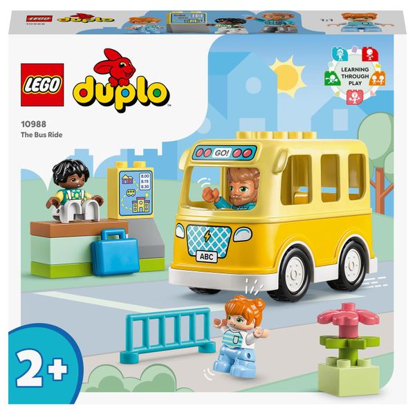 LEGO® DUPLO® Town The Bus Ride 10988 Building Toy Cars; Educational Toys for Toddlers (16 Pieces)