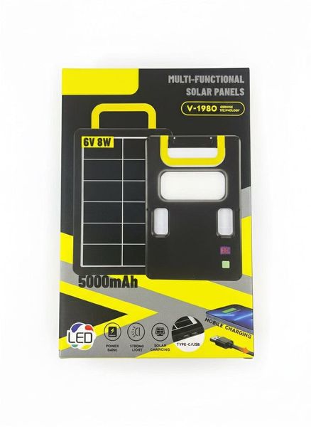 8w 5000mAH Solar Power Bank Charger and LED Ligh
