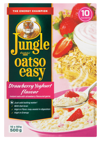 Jungle Oatso Easy Strawberry Yoghurt Flavour Instant Oats 500g