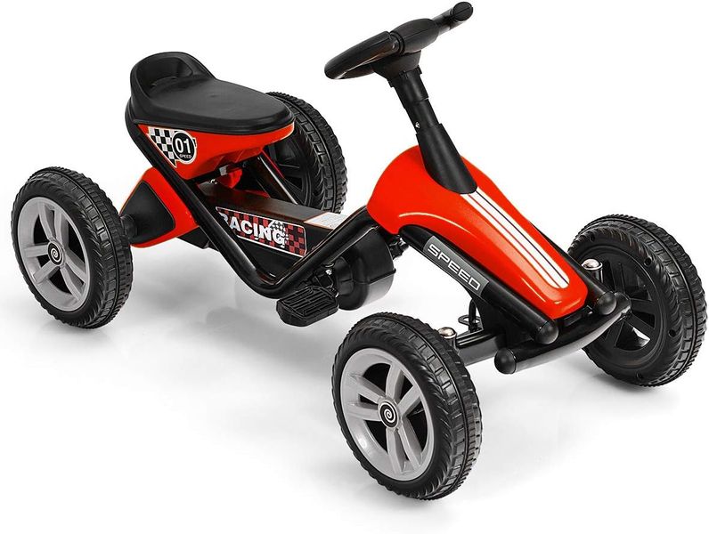 Red in Colour Go-Kart with Plastic Wheels