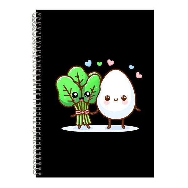 Egg A4 Notebook Spiral Lined Matching Couples Graphic Notepad Present 092