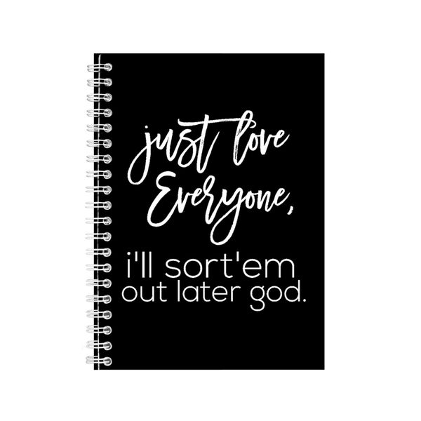 Love all A5 Notebook Spiral Lined Motivational Sayings Graphic Notepad 248