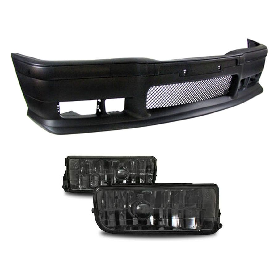 M3 Style Front Bumper Including Smoked Fog Lights Set Compatible with ...