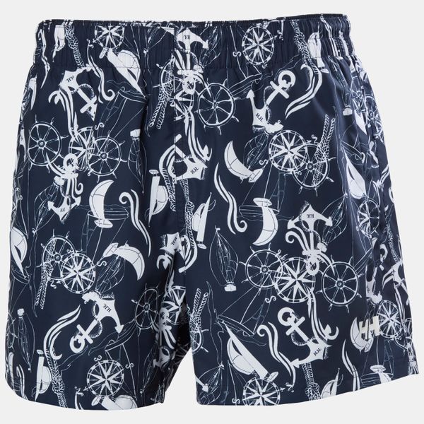 Helly Hansen Men's Newport Swim Trunks - Navy Nautical Aop