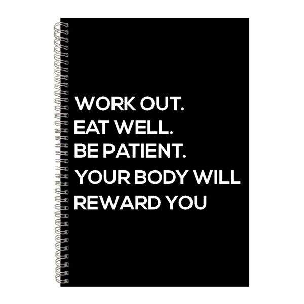 Work out A4 Notebook Spiral Lined Motivational Sayings Graphic Notepad 169
