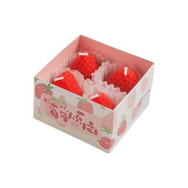4 Piece - Strawberry-Scented Aromatherapy Candles Set