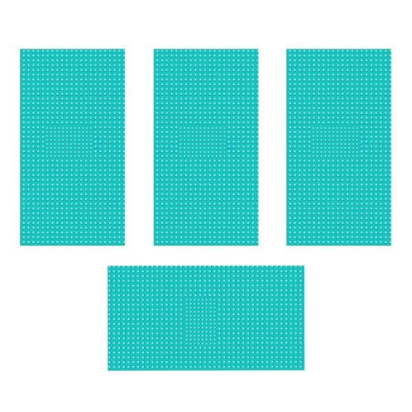 4 Piece - Non-Slip Draining Mats With Water Resistance - Blue